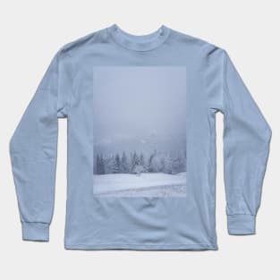 Carpathians Snowfall Long Sleeve T-Shirt